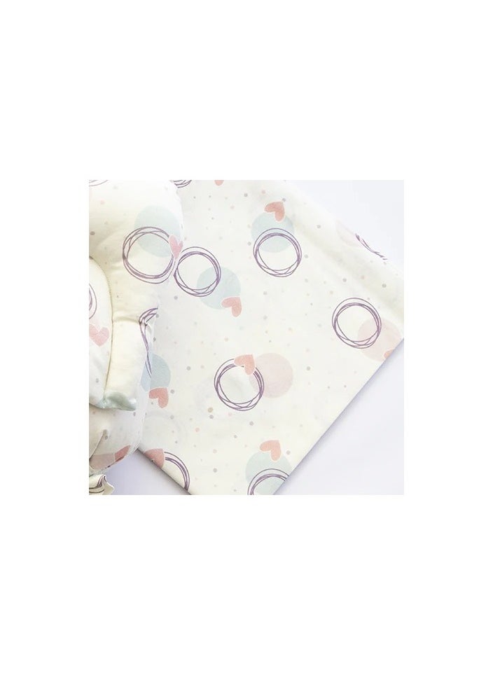 Yellow Doodle Cot Bedsheet Set - Circle Of Love