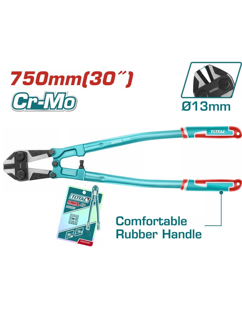 Total 30-Inch Cr-V Bolt Cutter - Heavy-Duty Cutting Tool with Ergonomic TPR Handles for Precision and Comfort