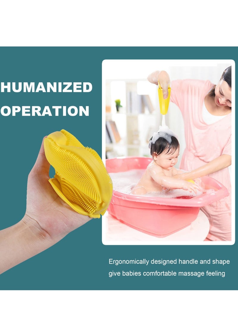 2 PCS Silicone Shower & Shampoo Brush for Kids, Scrubbers Exfoliator Brush, Included Scalp Care Comb and Body Scrub,Suitable for Newborns & Toddlers Hair and Body Care