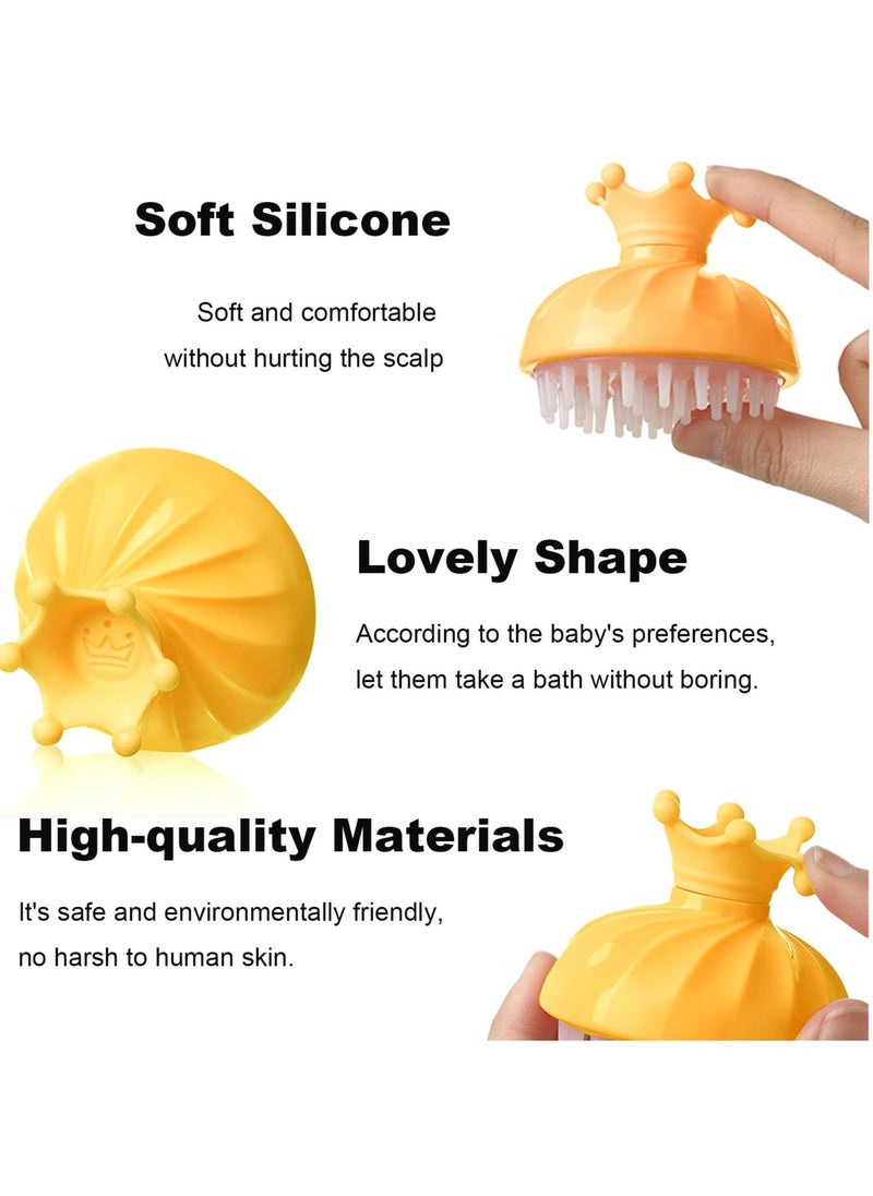 2 PCS Silicone Shower & Shampoo Brush for Kids, Scrubbers Exfoliator Brush, Included Scalp Care Comb and Body Scrub,Suitable for Newborns & Toddlers Hair and Body Care