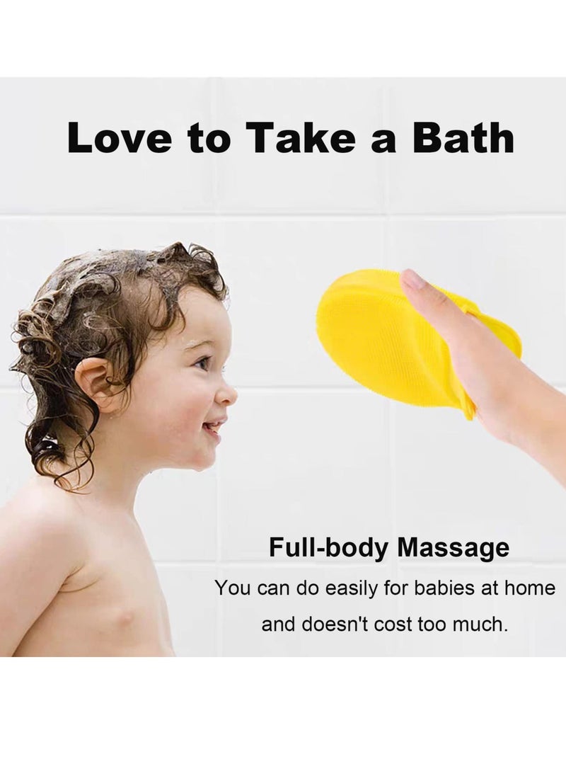 2 PCS Silicone Shower & Shampoo Brush for Kids, Scrubbers Exfoliator Brush, Included Scalp Care Comb and Body Scrub,Suitable for Newborns & Toddlers Hair and Body Care