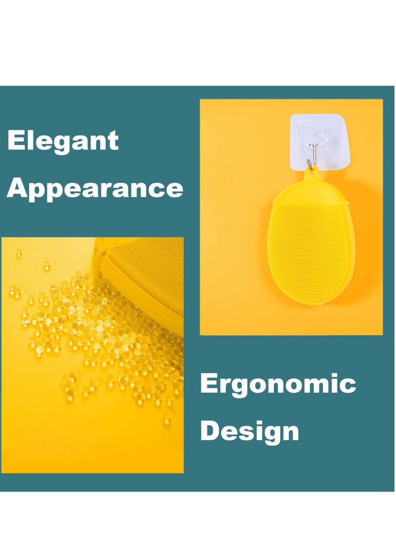 2 PCS Silicone Shower & Shampoo Brush for Kids, Scrubbers Exfoliator Brush, Included Scalp Care Comb and Body Scrub,Suitable for Newborns & Toddlers Hair and Body Care