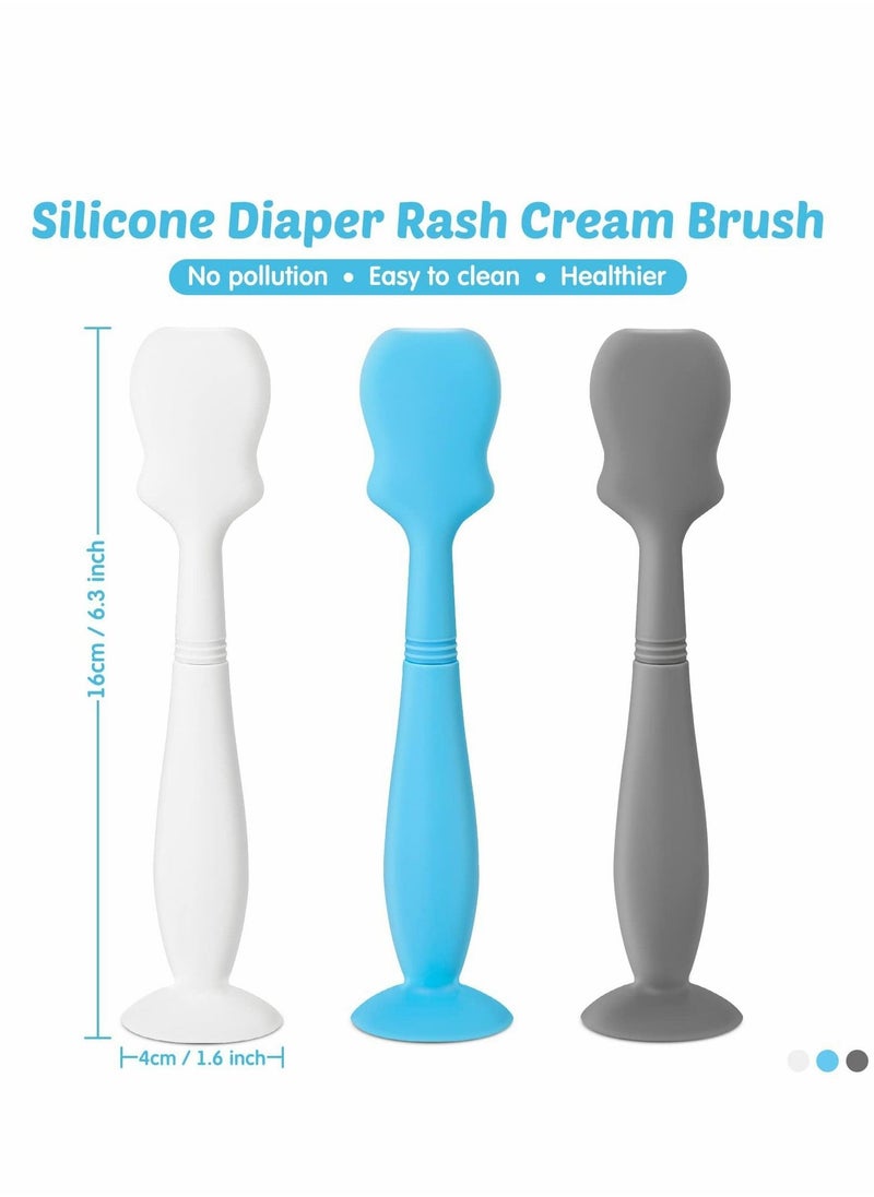 Baby Brush Diaper Cream Applicator for Diaper Rashes (Blue, Gray, White)
