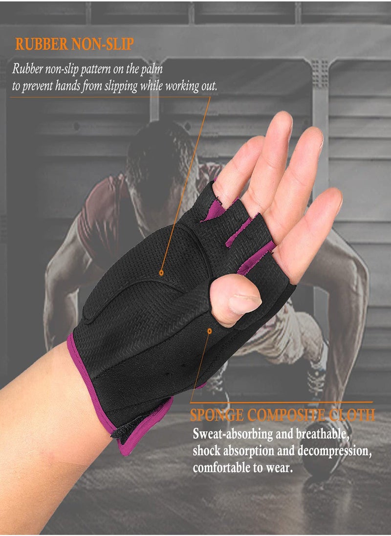 Breathable Workout Gloves for Men and Women, Fingerless Weight Lifting Gloves with Enhanced Grip, Ideal for Gym Training and Cycling (L)