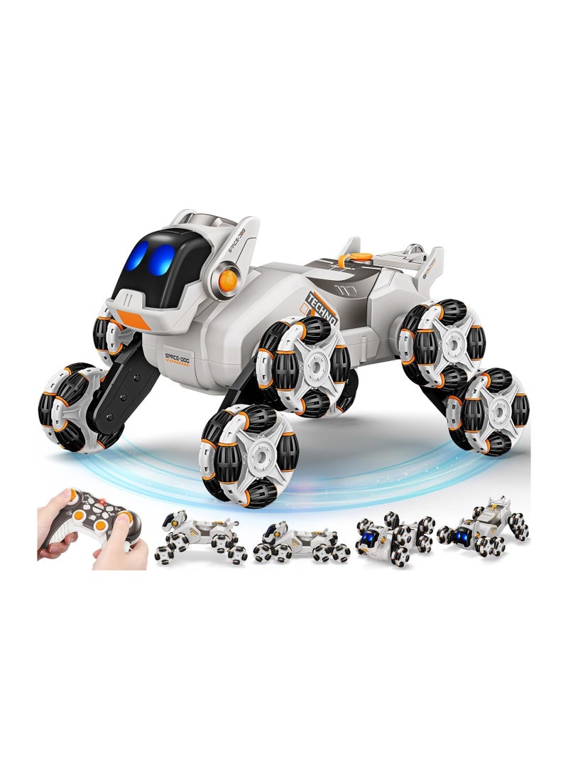 RC Stunt Car Toys for Kids, Remote Control Stunt Robot Dog, 2.4GHz 360° Rotating Changeable Robot Dog with Spray, Music & Light Functions for Kids Children 6-14 Years Boys Girls Birthday Gifts