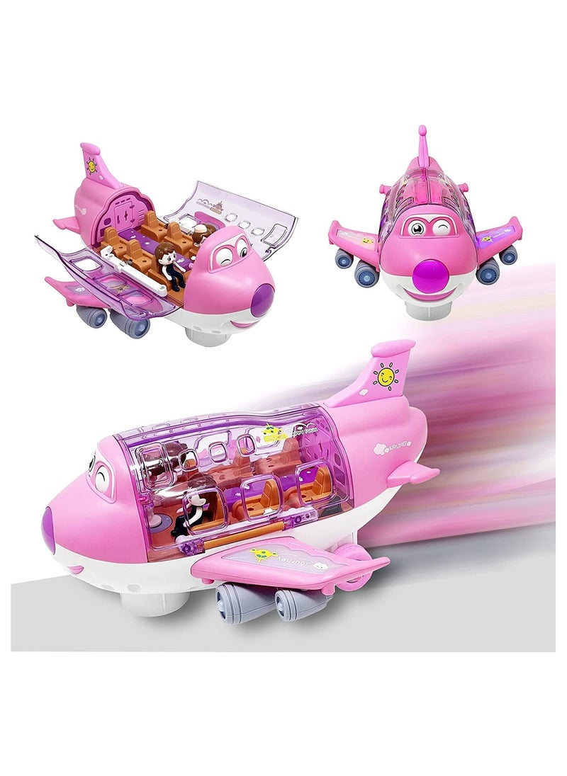 Kids Airplane Toy, Pink Toddler Airplane Toys for Girls Colorful Lights Music & Toy Airplane Sounds, 360 Automated Wheels, for Birthday Gifts Toddler Girls Toys 2 3 4 5 6 7-Year-Old Up (PINK)