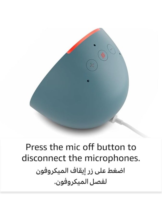 Echo Pop Full sound compact smart speaker with Arabic Language