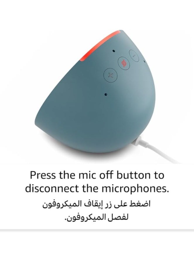 Echo Pop Full sound compact smart speaker with Arabic Language