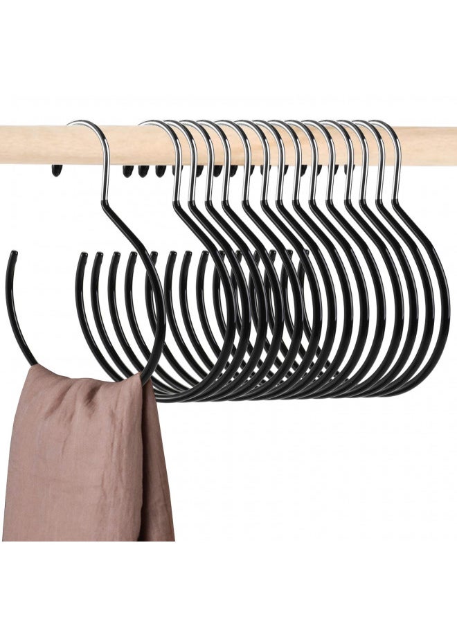 Cedilis 15 Pack Scarf Ring Hangers, Non-Snag Belt Hanger for Closet, Non-Slip Closet Organizer Accessory Holders for Ties Scarves Belts Tank Tops Pashminas, Black