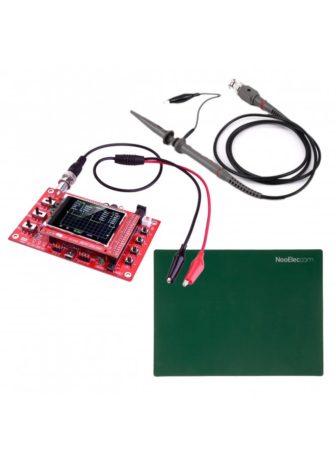 Nooelec Oscilloscope DIY Kit (replacement for DSO138) Bundle. Includes 100MHz Scope Probe, Clip Probe & ESD-Safe Silicone Mat