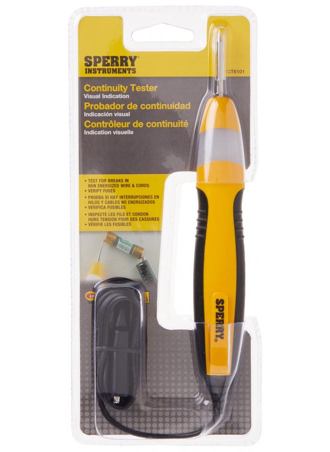 Gardner Bender Sperry Instruments CT6101 Heavy Duty Continuity Tester, 2 Range, 36 inch lead, Yellow