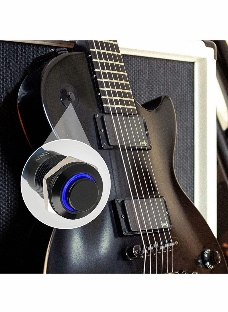 Latching Push Button Switch SPST Pre-Wired 150mm High Round Head Aluminium Alloy 1NO 1 Normally Open with Ring Led Pack