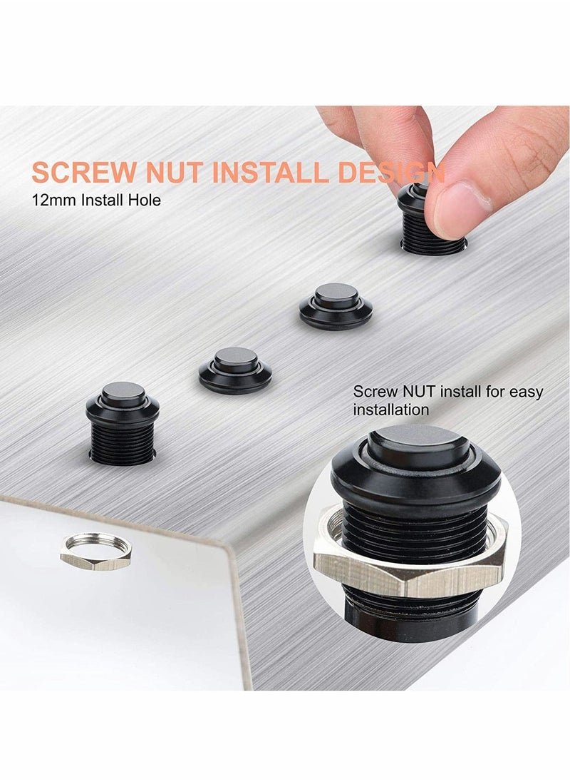 Latching Push Button Switch SPST Pre-Wired 150mm High Round Head Aluminium Alloy 1NO 1 Normally Open with Ring Led Pack