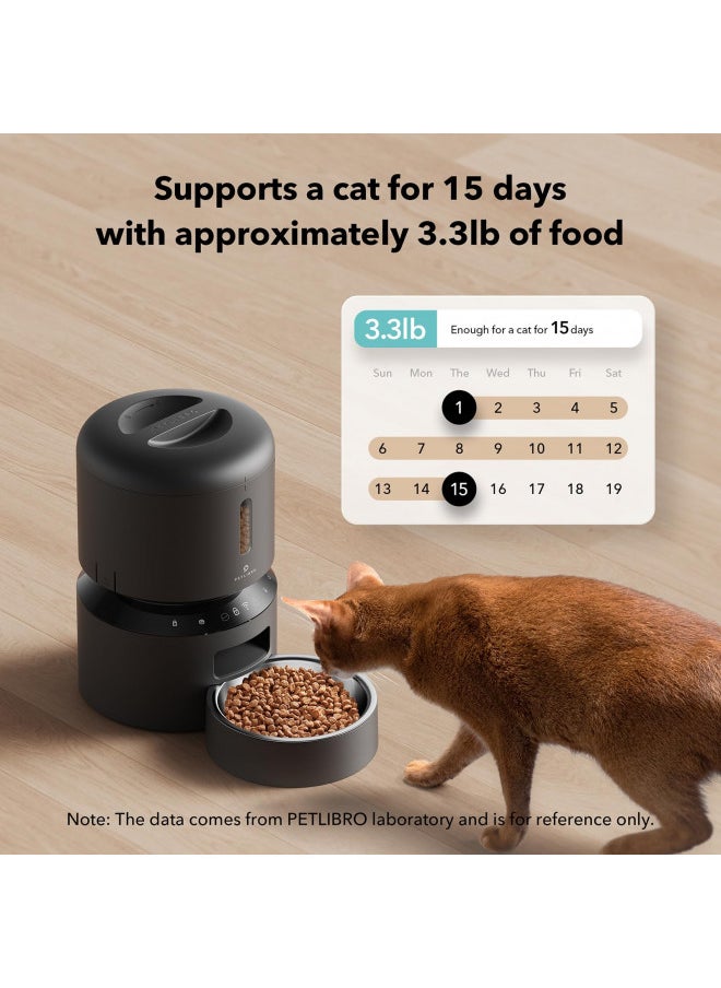 PETLIBRO Automatic Cat Food Dispenser, 5G WiFi Pet Feeder with Freshness Preservation, Timed Cat Feeders for Dry Food, Up to 48 Portions 10 Meals Per Day, Granary Pet Feeder for Cat/Dog