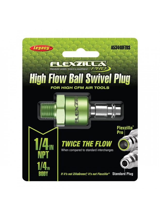 Flexzilla Pro High Flow Ball Swivel Plug, 1/4