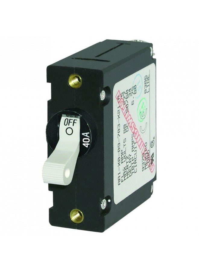 Blue Sea Systems 7226 A-Series White Toggle Circuit Breaker - Single Pole 40A