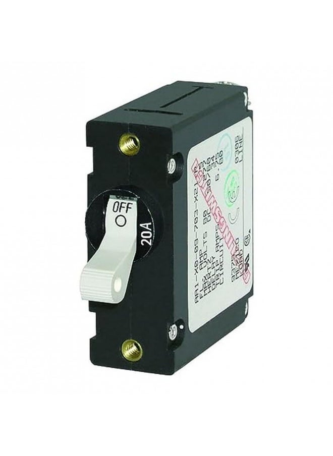 Blue Sea Systems 7214 A-Series White Toggle Circuit Breaker - Single Pole, 20A