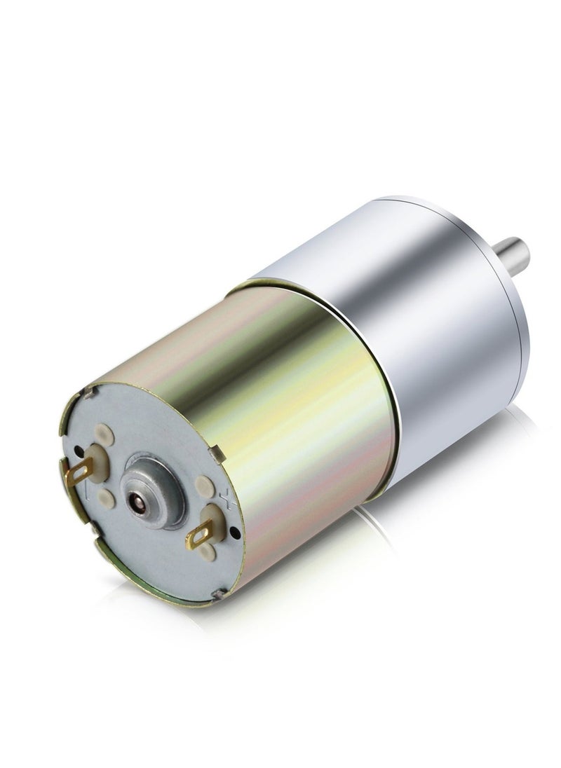 DC 12V 30RPM Gear Motor, High Torque Electric Micro Speed Reduction Geared Motor, Motor Centric Output Shaft 37mm Diameter Gearbox (1Pcs)