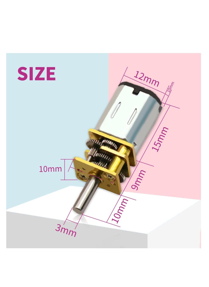 Micro DC Geared Electric Motor, 2 Pcs DC 3V 30RPM, GA12-N20 Mini Deceleration Gear Reduction Motors, for RC Car, Robot Model, DIY Engine Toys