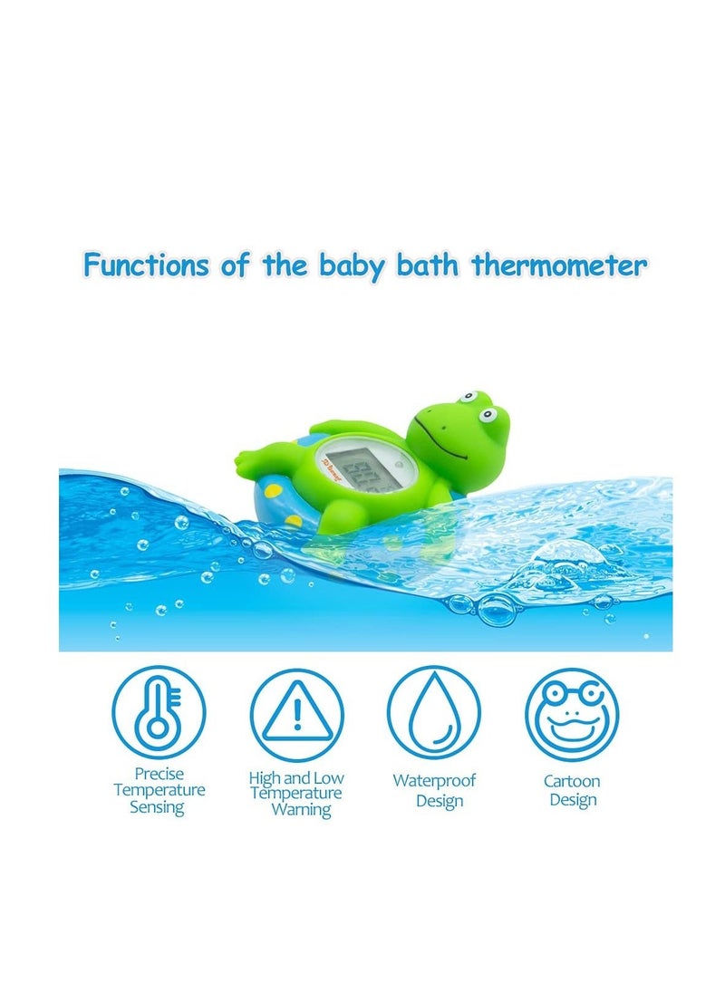 Baby Bath Thermometer with Room Temperature| Fahrenheit and Celsius|Frog Lovely Shape|Kids' Bathroom Safety Products Bath Toys