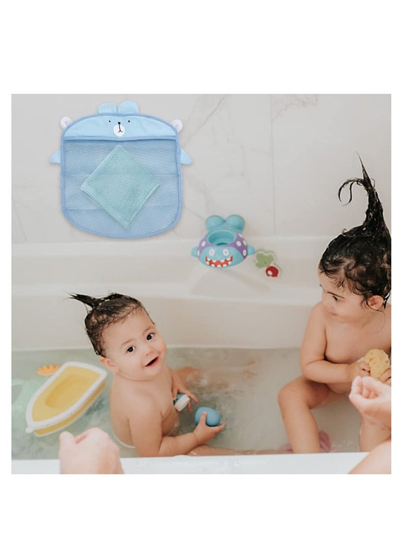 2 PCS Bath Toy Organizer - Mesh Bath Toy Storage Bags -Bath Toy Organiser With 4 Strong Suckers -Easy Storage of Bath Toys and Other Bathroom Items 39x35cm