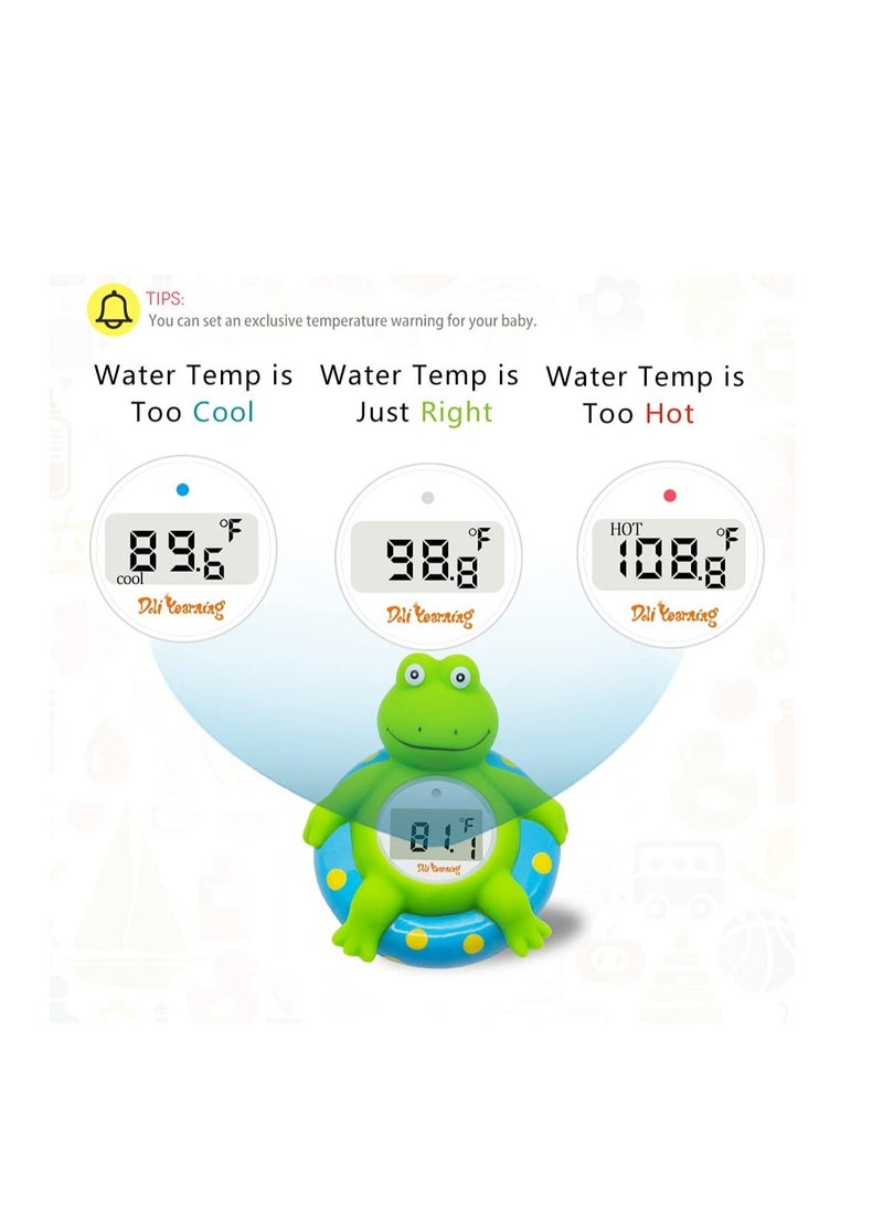 Baby Bath Thermometer with Room Temperature| Fahrenheit and Celsius|Frog Lovely Shape|Kids' Bathroom Safety Products| Bath Toys