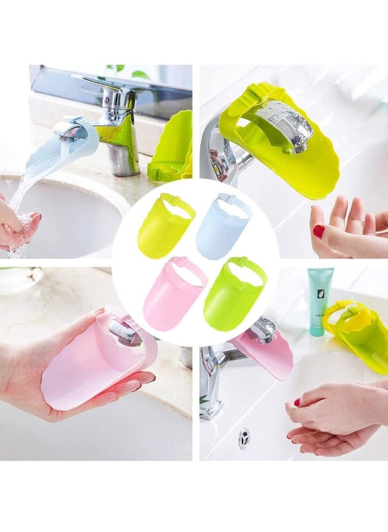 Faucet Extender for Kid, Sink Faucet Extender for Toddler Hand, Wash Helper Bathroom Sink for Babies and Children Fun Hand-Washing Adjustable Safety Tap Guide 4 Pcs