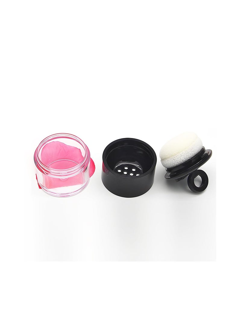 4Pcs 8.5 Gram Plastic Powder Case Plastic Loose Powder Container, Face Powder Travel Powder Container with Sifter Black Lid and Powder Puff for Blusher Makeup Loose Powder