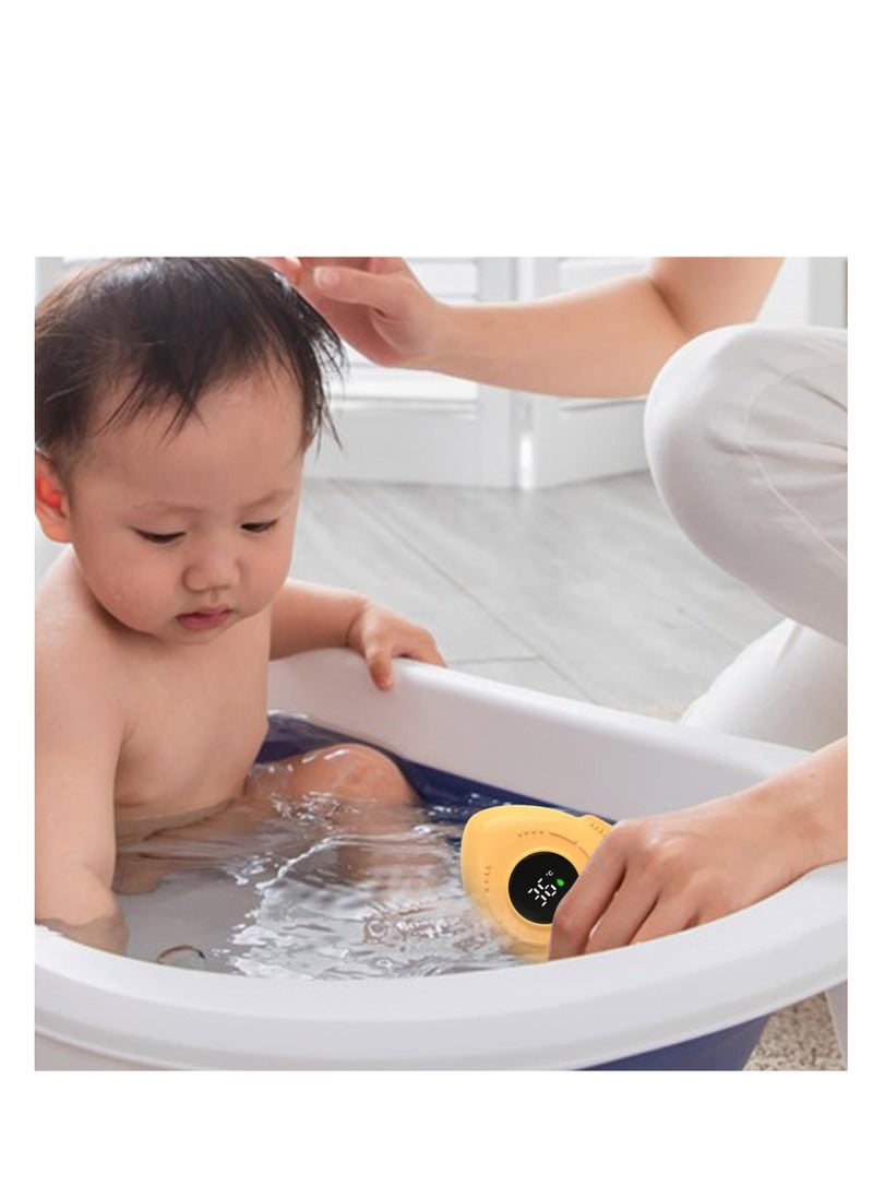 Baby Bath Thermometer, Cartoon Rocket Bathtub Temperature Tester LED Display, IPX9 Waterproof Safety Water Temperature Thermometer for Bathtub, Floating Bathing Gift for Kids Newborn