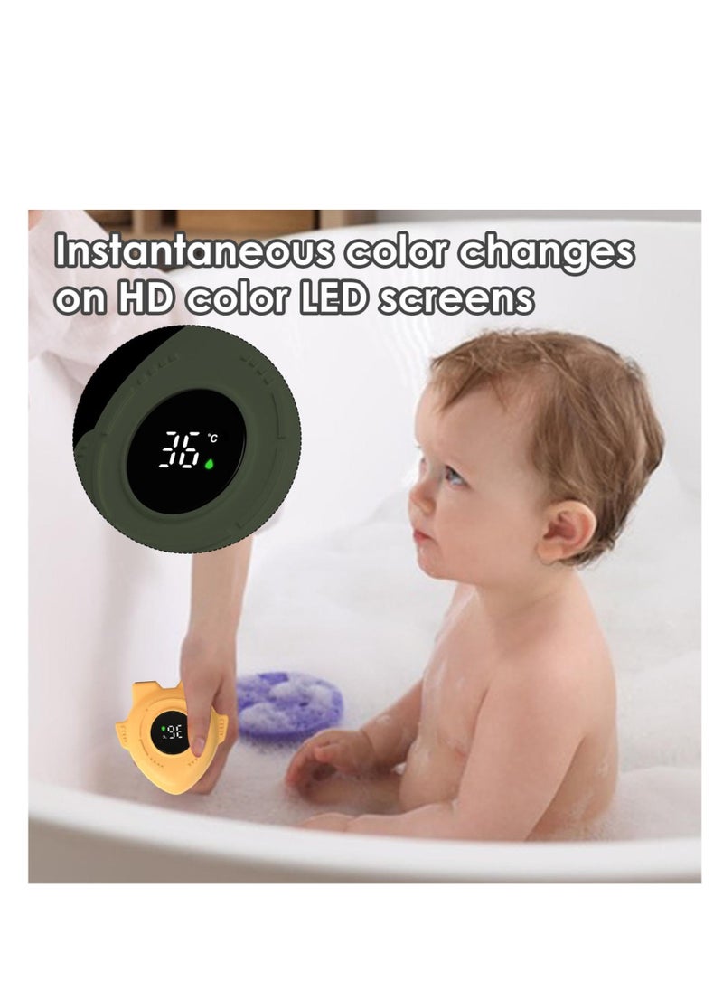 Baby Bath Thermometer, Cartoon Rocket Bathtub Temperature Tester LED Display, IPX9 Waterproof Safety Water Temperature Thermometer for Bathtub, Floating Bathing Gift for Kids Newborn