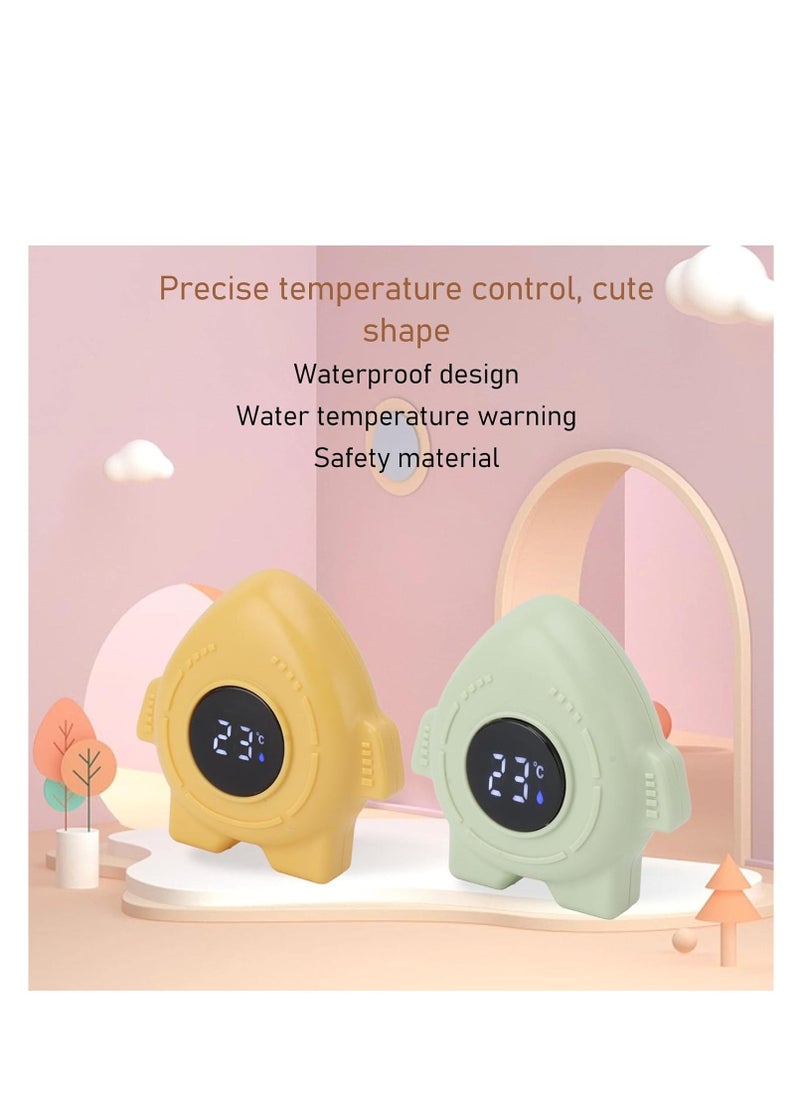 Baby Bath Thermometer, Cartoon Rocket Bathtub Temperature Tester LED Display, IPX9 Waterproof Safety Water Temperature Thermometer for Bathtub, Floating Bathing Gift for Kids Newborn