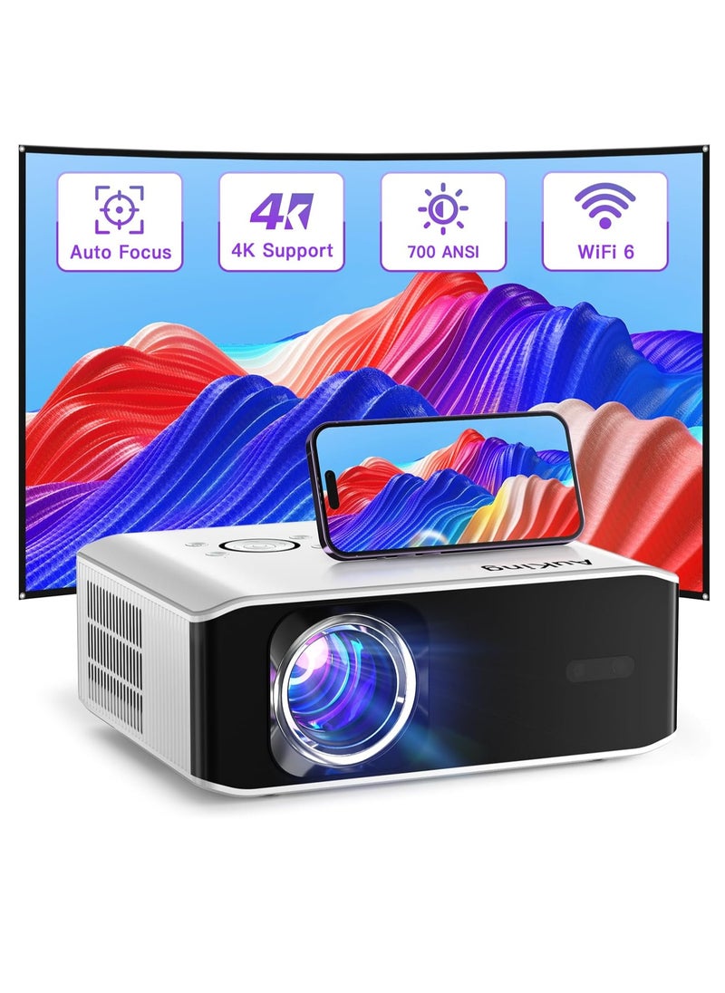 Projector, 2024 Upgraded Auto-foucs Projector, Full HD 1080P Home Theater Video Projector, Compatible with HDMI/USB/AV/Smartphone/TV Box/Laptop | F2CV