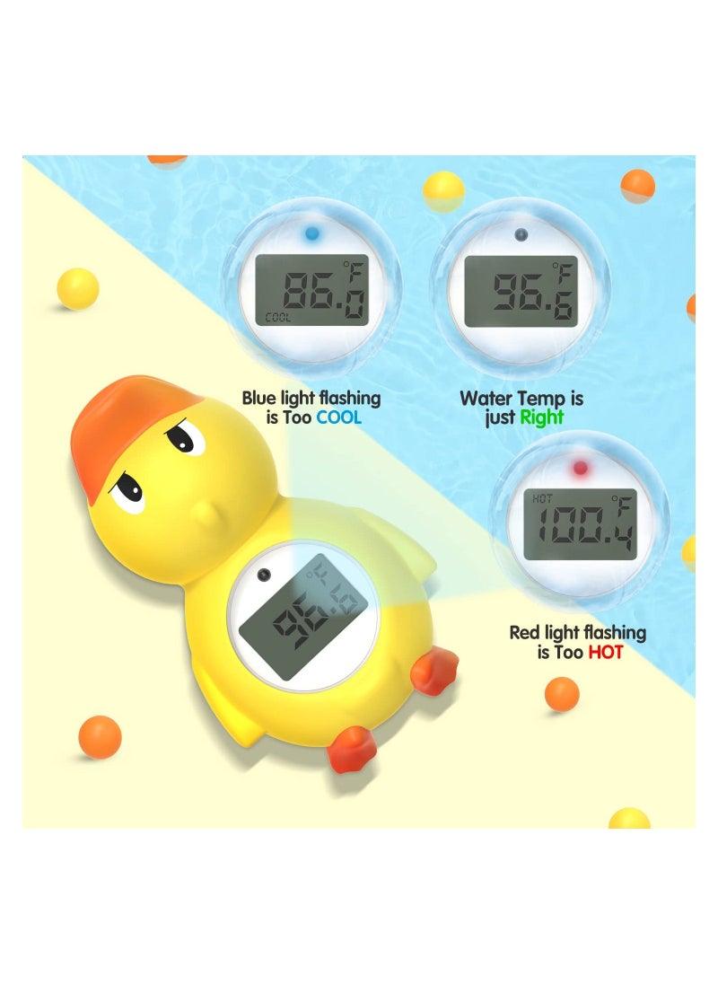 Duck Thermometer, New Upgraded Mute Visual Alert for Fahrenheit and Celsius DegreeDuck Thermometers Floating Toy for Infants Floating Toy for Infant Toddler Bathtub Pool with Temperature Warning