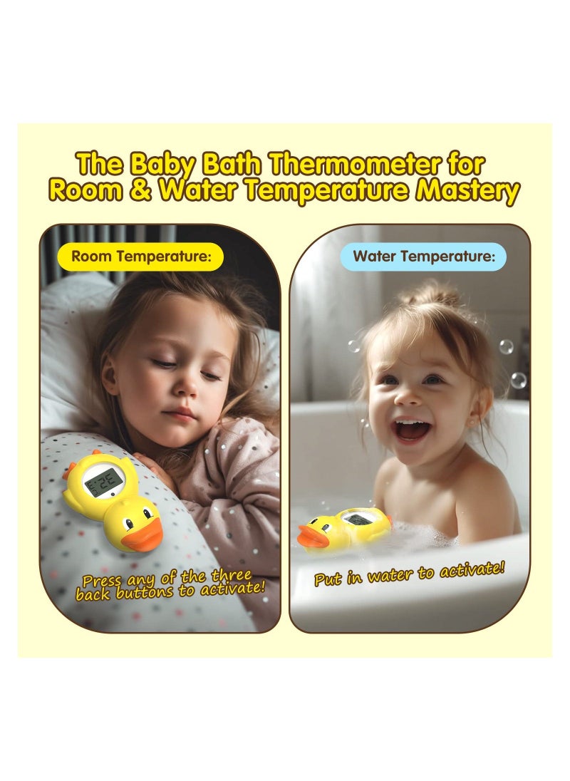 Duck Thermometer, New Upgraded Mute Visual Alert for Fahrenheit and Celsius DegreeDuck Thermometers Floating Toy for Infants Floating Toy for Infant Toddler Bathtub Pool with Temperature Warning