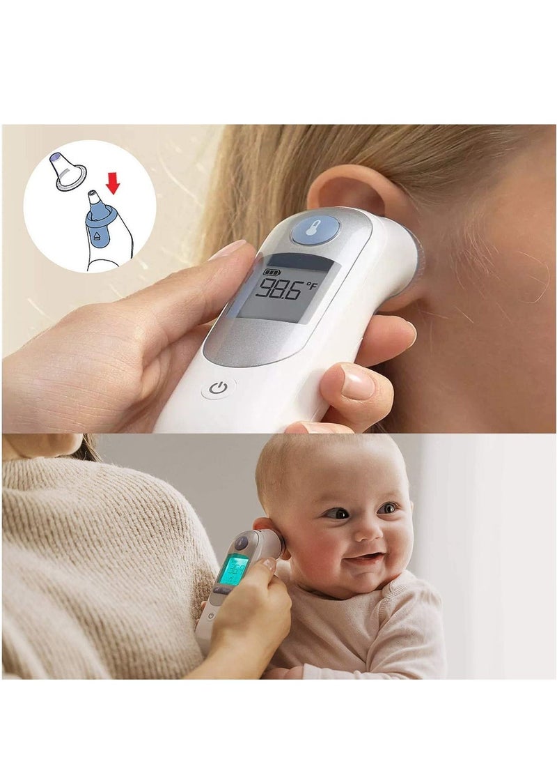 Ear Thermometer Probe Covers, Refill Caps Replacement Lens Filter Protector Ear Thermometer Covers Disposable Refill Caps BPA/Latex Free Clear for All Braun ThermoScan Covers Models, 80PCS