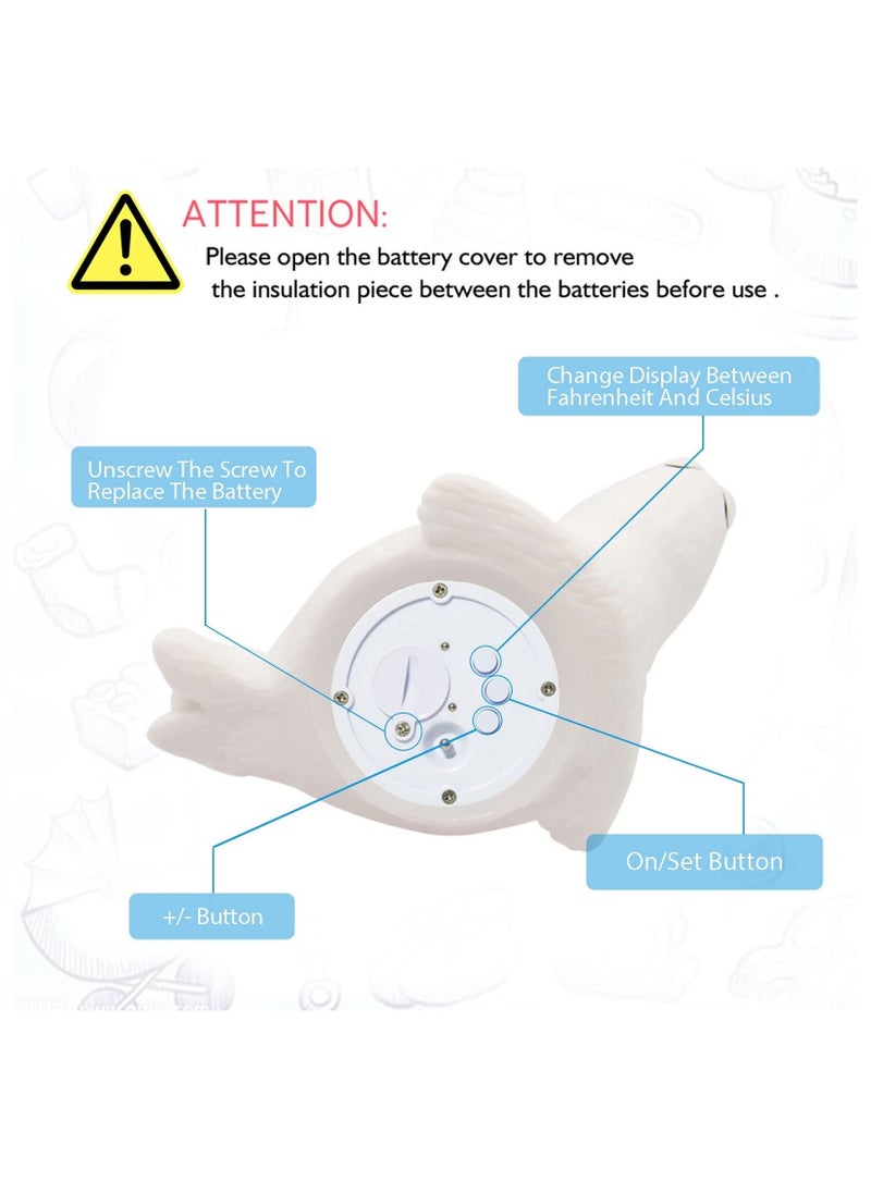 Baby Bath Thermometer Room Temperature| Water Thermometer|Kids' Bathroom Safety Products| Baby Bath(Seal Shape)℃/℉, LCD