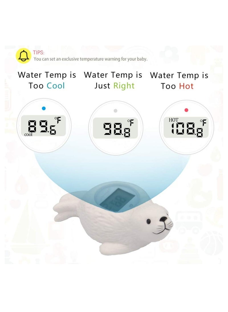 Baby Bath Thermometer Room Temperature| Water Thermometer|Kids' Bathroom Safety Products| Baby Bath(Seal Shape)℃/℉, LCD