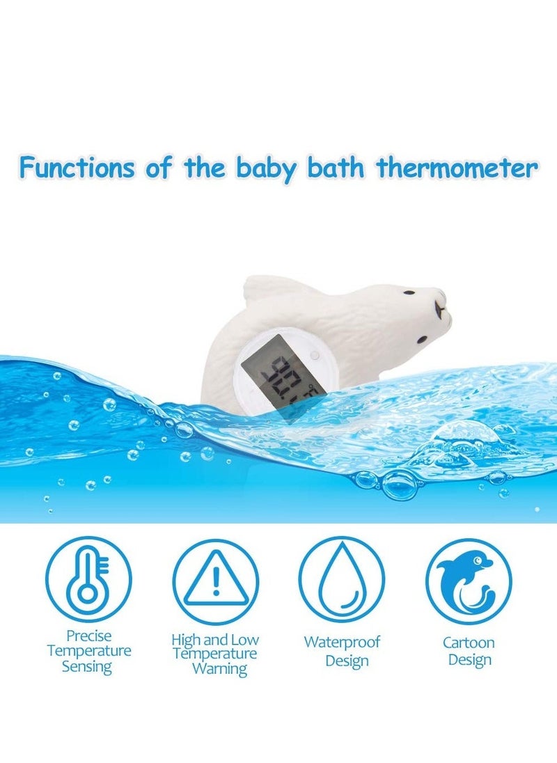 Baby Bath Thermometer Room Temperature| Water Thermometer|Kids' Bathroom Safety Products| Baby Bath(Seal Shape)℃/℉, LCD