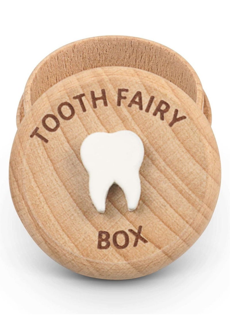 Tooth Fairy Box for Kids Keepsake, Baby Tooth Holder, Wooden Saver Organizer, Storage Box for Baby, Toddlers, Boys, Girls, Lost Teeth Birthday Present