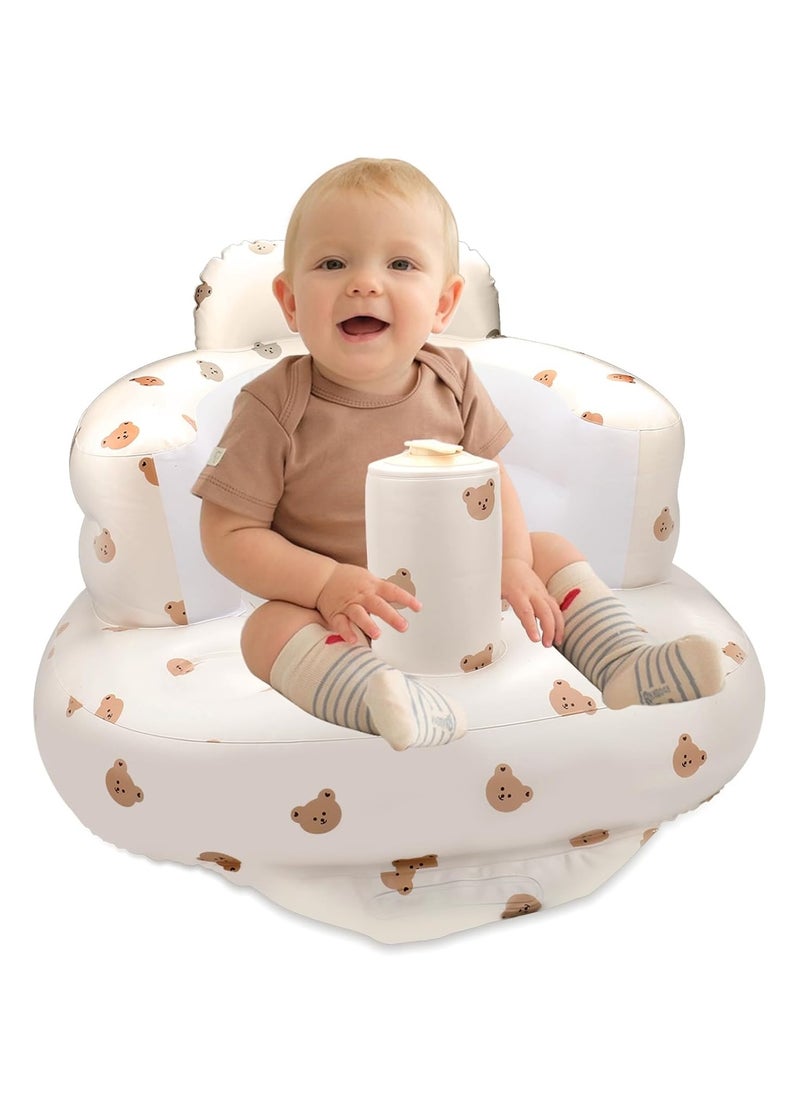 Inflatable Baby Seat for Babies 3 Months and Up, Inflatable Baby Chair Baby Floor Seats for Sitting Up, Blow up Baby Chair Built in Air Pump Support Chair