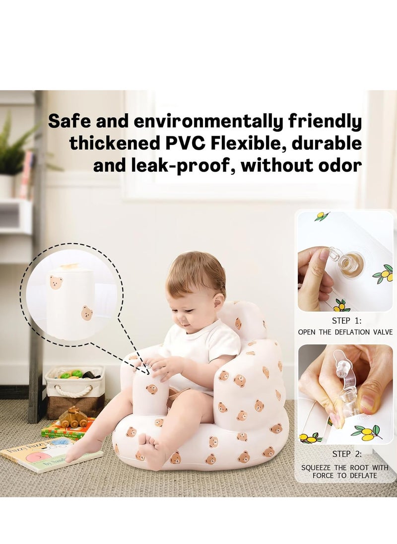 Inflatable Baby Seat for Babies 3 Months and Up, Inflatable Baby Chair Baby Floor Seats for Sitting Up, Blow up Baby Chair Built in Air Pump Support Chair