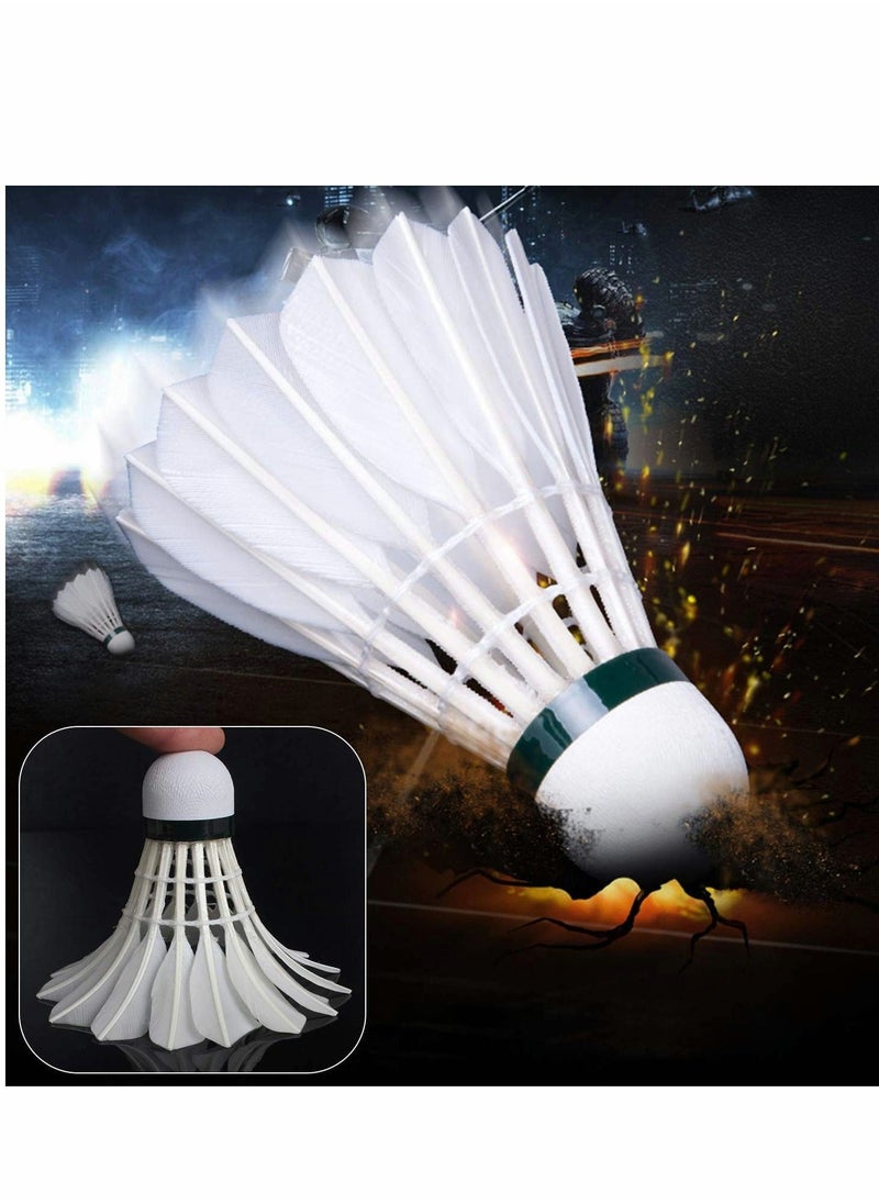Tech Badminton Shuttlecock, Advanced Goose Feather Shuttlecocks, 12Pcs Feather Shuttlecocks Training Badminton Balls for Indoor Outdoor Sports Training