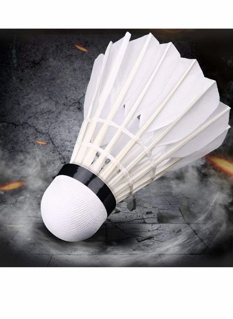 Tech Badminton Shuttlecock, Advanced Goose Feather Shuttlecocks, 12Pcs Feather Shuttlecocks Training Badminton Balls for Indoor Outdoor Sports Training