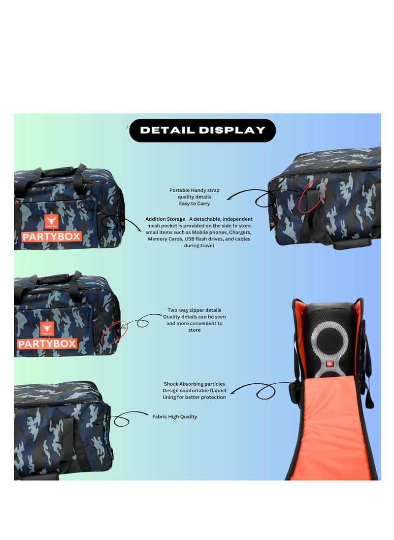 Speaker Bag Safety Storage Case with Handy Strap Travel Bag Compatible for (JBL PARTYBOX 110 BAG ARMY-E)