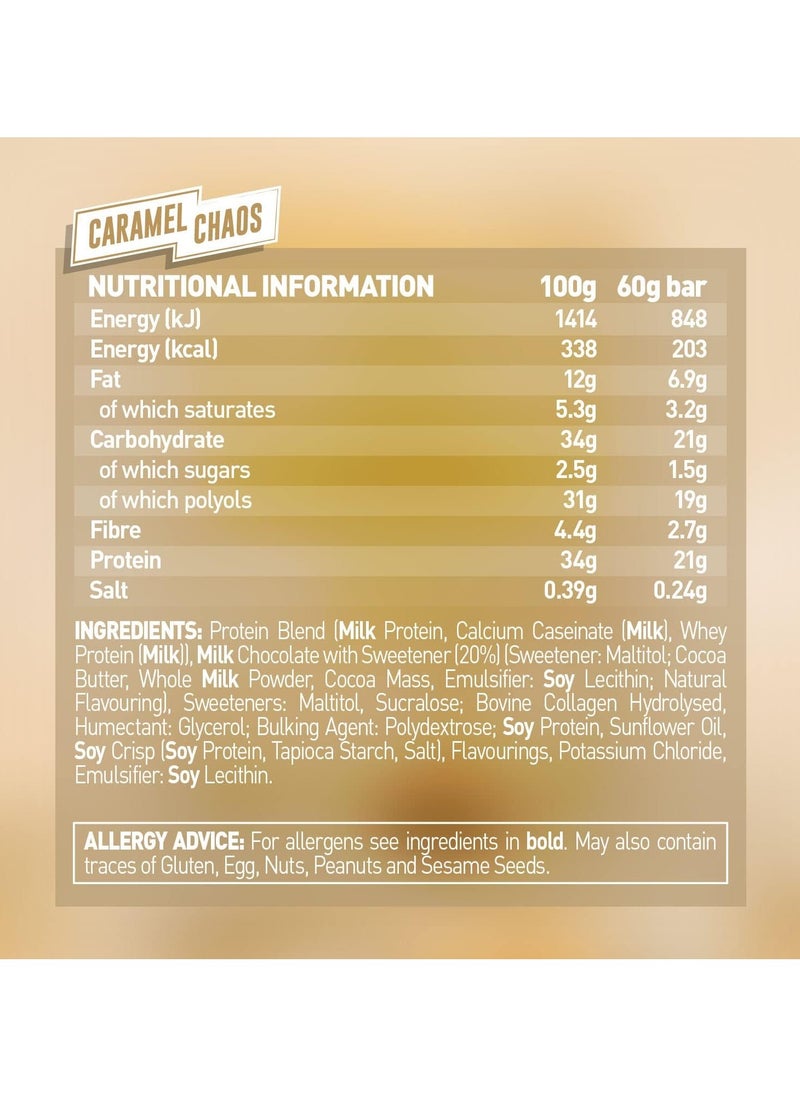 High Protein Bar Caramel Chaos 60gm Pack of 12