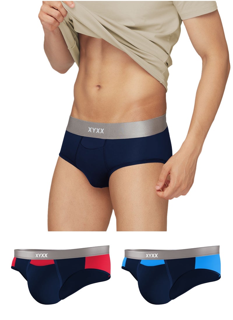 Pack of 3 Illuminati Intellisoft Micro Modal Color Blocked Solid Men Brief