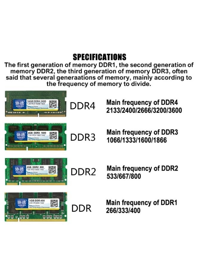 XIEDE X010 DDR2 667MHz 1GB General Full Compatibility Memory RAM Module for Desktop PC