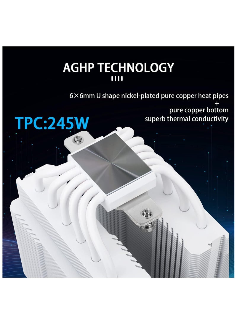 Thermalright Peerless Assassin 120 CPU Air Cooler, 6 Heat Pipes, Dual 120mm TL-C12W PWM Fan,Aluminium Heatsink Cover, AGHP Technology, for AMD AM4/Intel LGA 1150/1151/1200/2066/2011 (PA120 White)