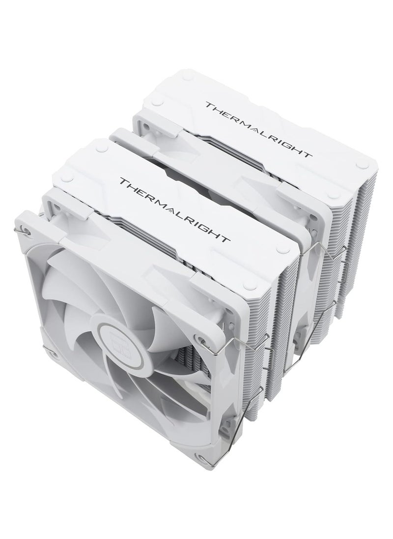 Thermalright Peerless Assassin 120 CPU Air Cooler, 6 Heat Pipes, Dual 120mm TL-C12W PWM Fan,Aluminium Heatsink Cover, AGHP Technology, for AMD AM4/Intel LGA 1150/1151/1200/2066/2011 (PA120 White)
