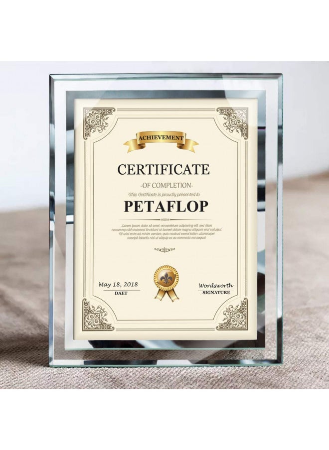 PETAFLOP 8.5x11 Picture Frames Glass 8.5 x 11 Frame Tabletop Display, 2 Pack clear